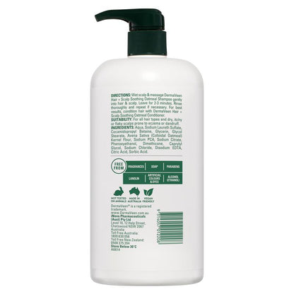 DermaVeen 燕麦洗发水，适合干燥、片状或敏感头皮，1L 