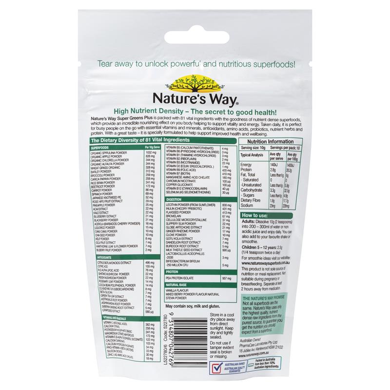 Bột Nature's Way Greens Plus 100g 