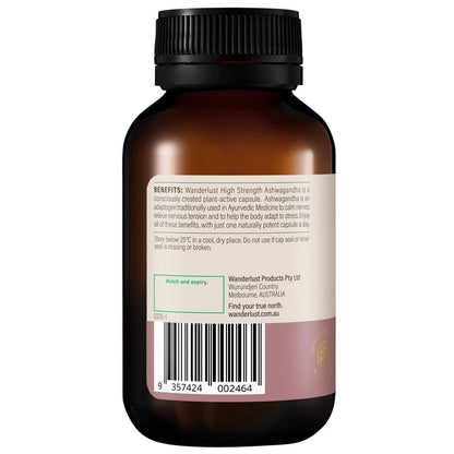 Wanderlust High Strength Ashwagandha 60 Capsules