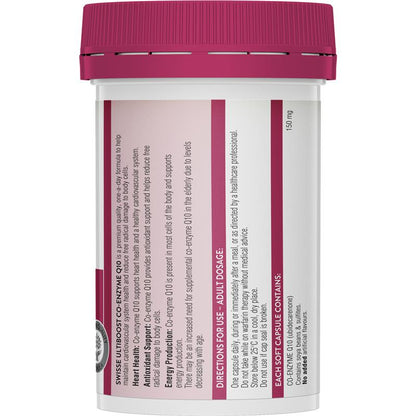 Swisse Ultiboost Co-Enzyme Q10 150mg 50 Viên Nang 