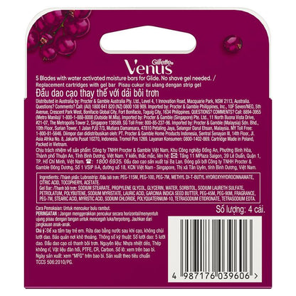 Bộ 4 lưỡi dao cạo râu Gillette Venus Comfort Glide Sugarberry 
