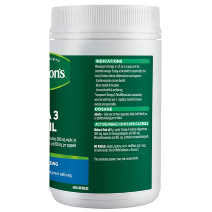 汤普森 Omega 3 鱼油 400 粒胶囊