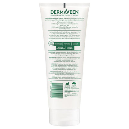DermaVeen 敏感防晒 SPF 50+ 保湿面部和身体霜 200g 