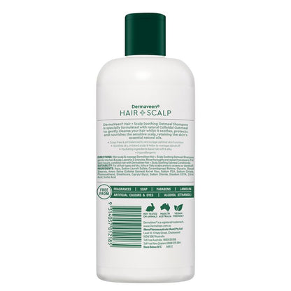 DermaVeen 燕麦洗发水，适合干燥、片状或敏感头皮，250ml 