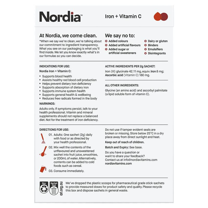 Bột Sắt + Vitamin C Nordia 28 Gói 