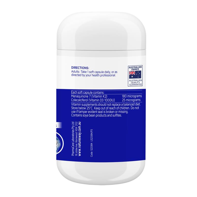 Nature's Way Osteo K Vitamin K2 + D3 180mcg 30 Viên nang mềm 