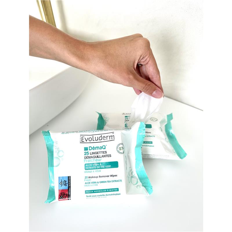 Khăn lau làm sạch Evoluderm Demaq Fresh 25 