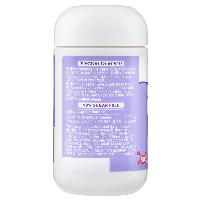 Nature's Way Kids Smart Calcium + Vitamin D 50 viên nang nhai 