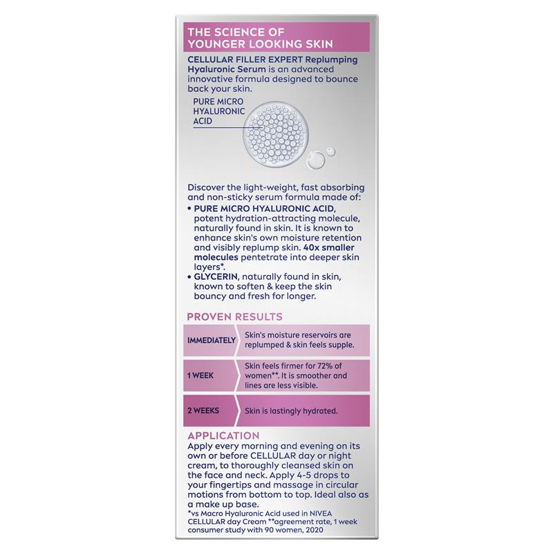 NIVEA Cellular Filler Expert Replumping Hyaluronic Serum 30Ml