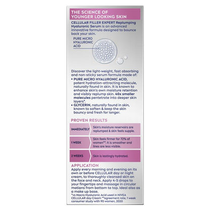 NIVEA Cellular Filler Expert Replumping Hyaluronic Serum 30Ml