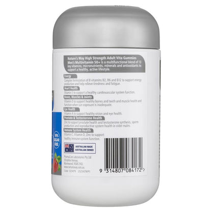 Nature's Way Adult Vita Gummies High Strength 50+ Mens Multi 60 Gummies