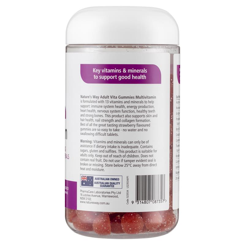 Kẹo dẻo bổ sung vitamin tổng hợp Nature's Way Adult Vita Gummies 200 viên Kích thước độc quyền 
