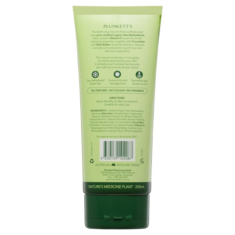 Plunketts Hi-Potency Aloe Vera Soothing & Hydrating Moisturiser 200ml