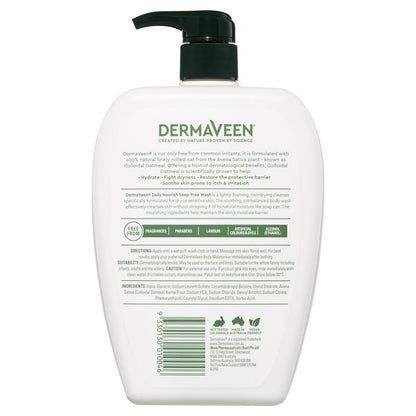 DermaVeen 每日滋养无皂洗面奶，适合干性及敏感性肌肤，1L 