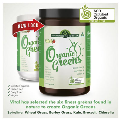 Vital Organic Greens Powder 200g Exclusive Size