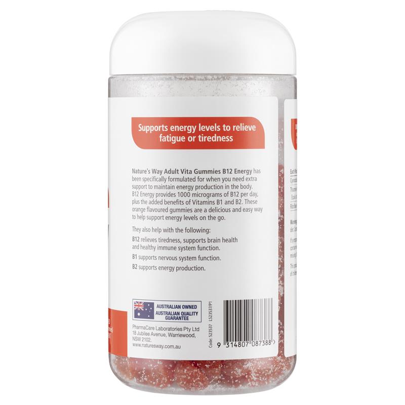 Kẹo dẻo Nature's Way Adult Vita Gummies B12 Energy 160 viên Kích thước độc quyền 