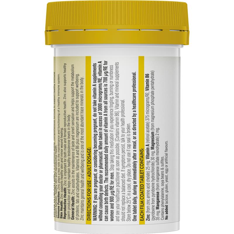 Viên uống bổ sung kẽm Swisse Ultiboost Zinc+ 60 viên 