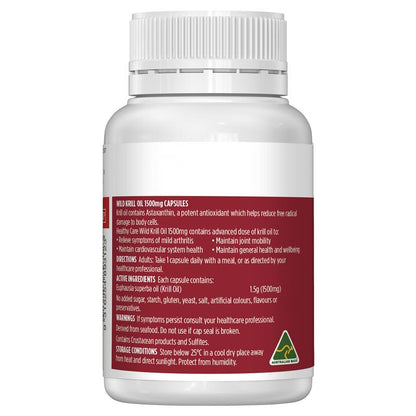 Healthy Care Wild Krill 1500mg 30 Soft Capsules