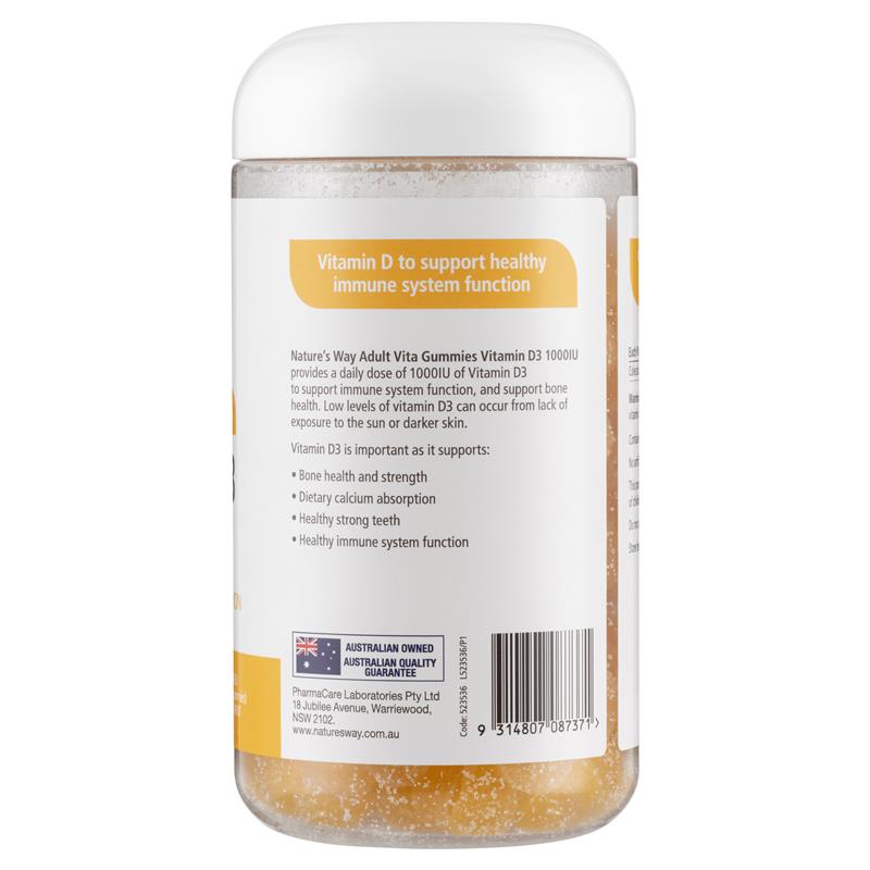 Kẹo dẻo bổ sung vitamin D Nature's Way Adult Vita Gummies 200 viên Kích thước độc quyền 