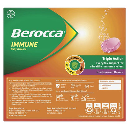 Viên sủi Berocca Immune Daily Defence Blackcurrant 60 viên Kích thước độc quyền 