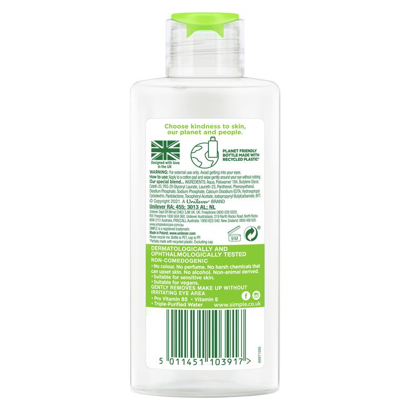 Simple Kind To Eyes Tẩy Trang Dưỡng Mắt 125ml 
