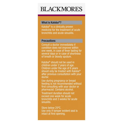 Blackmores Kaloba Accute Bronchitis &amp; Sinusitis Relief 50mL 