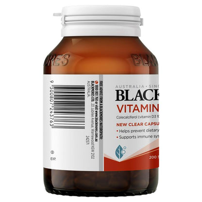 Blackmores 维生素D3 1000IU 骨骼健康免疫力 200粒胶囊