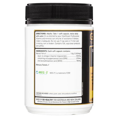 Dầu cá GO Healthy 1500mg không mùi 210 viên nang 