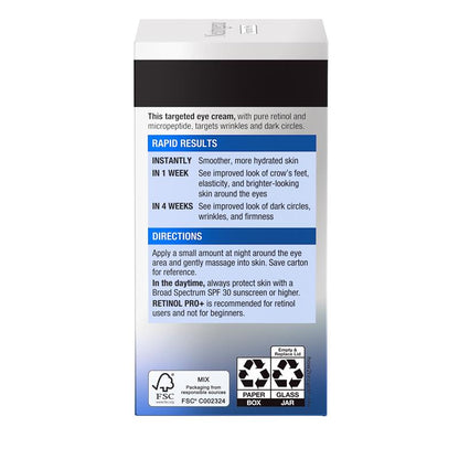 露得清快速抗皱修复视黄醇专业+眼霜 14g 