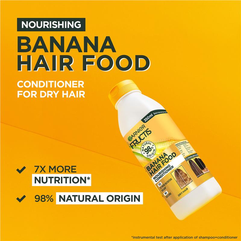 Dầu xả Garnier Fructis Hair Food Nourishing Banana dành cho tóc khô 350ml 