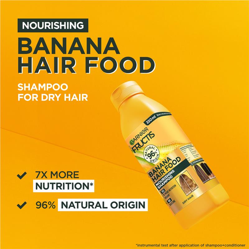 Dầu gội Garnier Fructis Hair Food Nourishing Banana dành cho tóc khô 350ml 