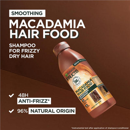 Dầu gội Garnier Fructis Hair Food Smoothing Macadamia dành cho tóc hư tổn 350ml 