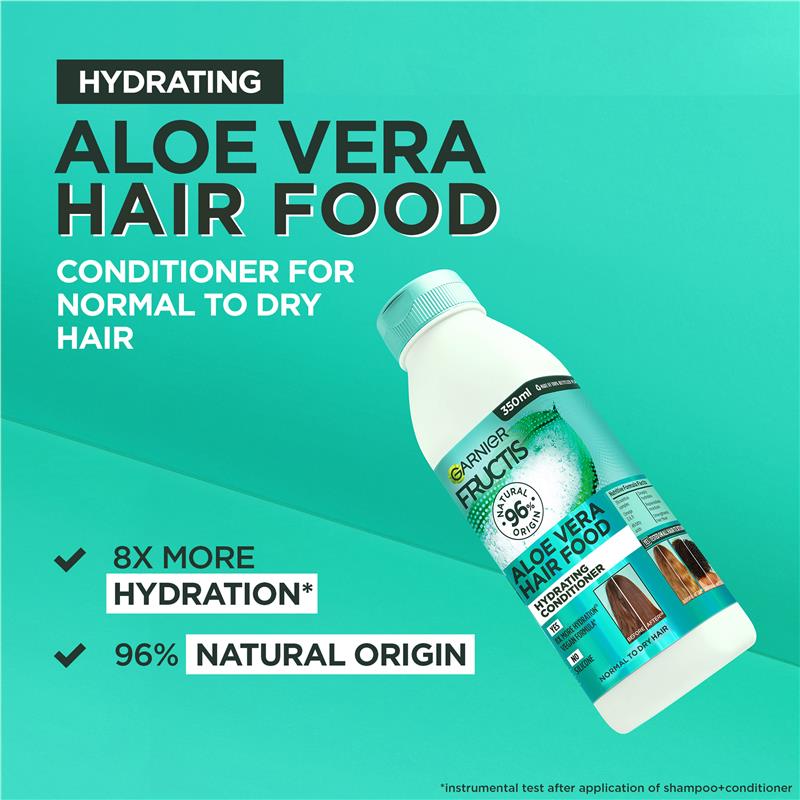 Dầu xả Garnier Fructis Hair Food Hydrating Aloe Vera dành cho tóc thường 350ml 