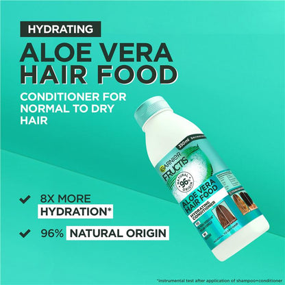 Dầu xả Garnier Fructis Hair Food Hydrating Aloe Vera dành cho tóc thường 350ml 