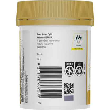 Viên uống tăng cường collagen + axit hyaluronic Swisse Beauty 80 viên 