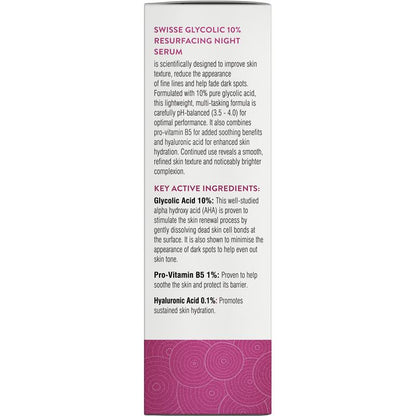 Huyết thanh tái tạo da ban đêm Swisse Skincare Glycolic 10% 30ml 