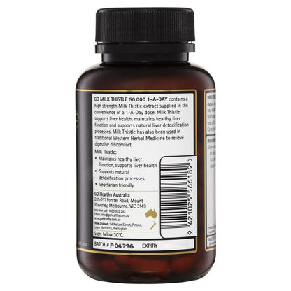 GO Healthy Milk Thistle 50000mg 1-A-Day 60 viên nang thực vật 