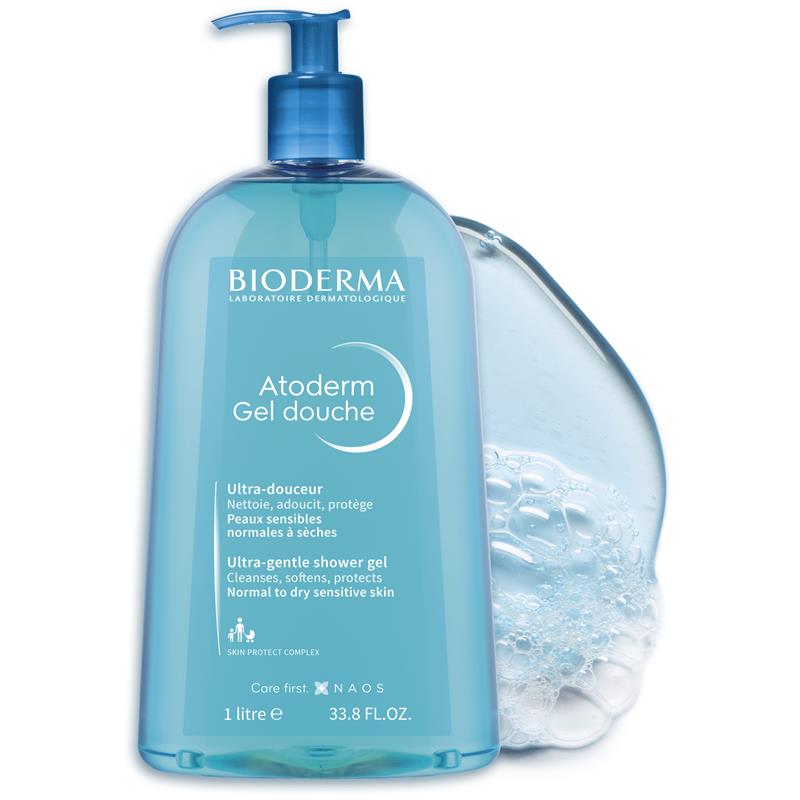 Gel rửa mặt dịu nhẹ Bioderma Atoderm cho cơ thể, mặt và tay 1 lít 