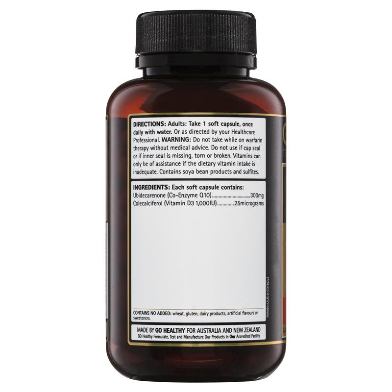 GO Healthy CoQ10 300mg + Vitamin D3 1000IU 90 Viên Nang 