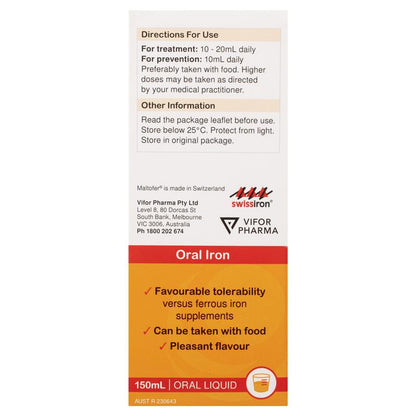 Maltofer Oral Iron Syrup 150ml Oral Liquid