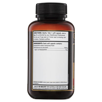 Viên nang mềm GO Healthy Astaxanthin chống oxy hóa cường độ cao 90 viên nang mềm Kích thước độc quyền 