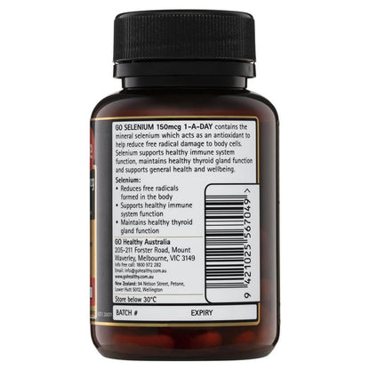 GO Healthy Selenium 150mcg 1-A-Day 60 Viên nang thực vật 