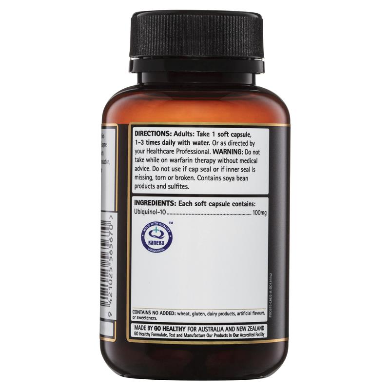 GO Healthy CoQ10 泛醇 100 毫克 60 粒胶囊