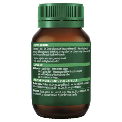 Thompson's One-A-Day Ginkgo 6000mg 60 viên nang 