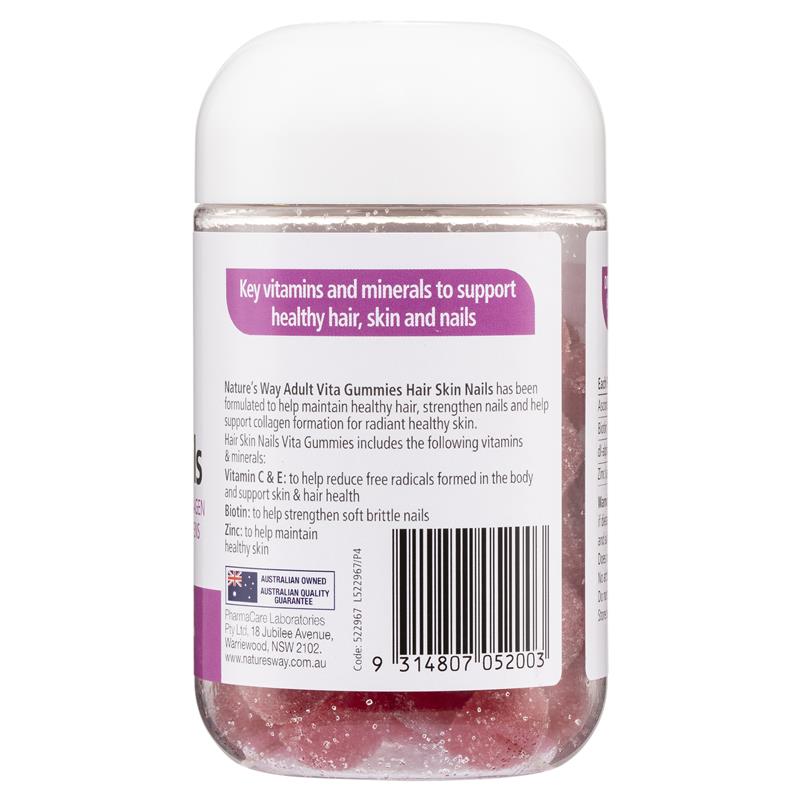 Kẹo dẻo Nature's Way Adult Vita Gummies Hair Skin Nail 60 viên 