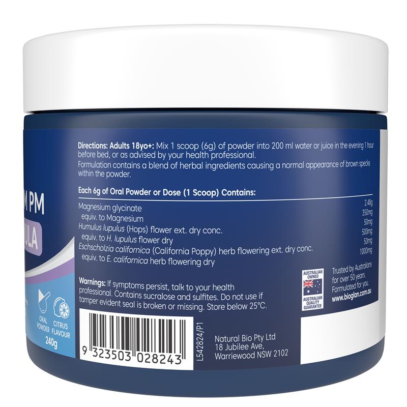 Bioglan Active Magnesium PM Deep Sleep Formula 240g