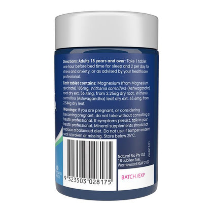 Bioglan 镁 + 南非醉茄 放松镇静助眠 60 片