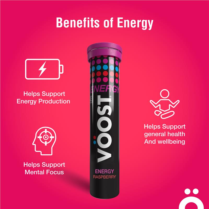 Voost Energy Raspberry Effervescent Tablets 20 Pack