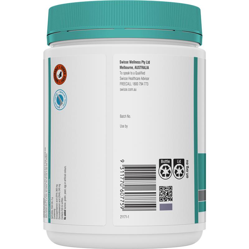 Swisse Odourless Super Strength Wild Fish Oil 2000mg 200 Capsules
