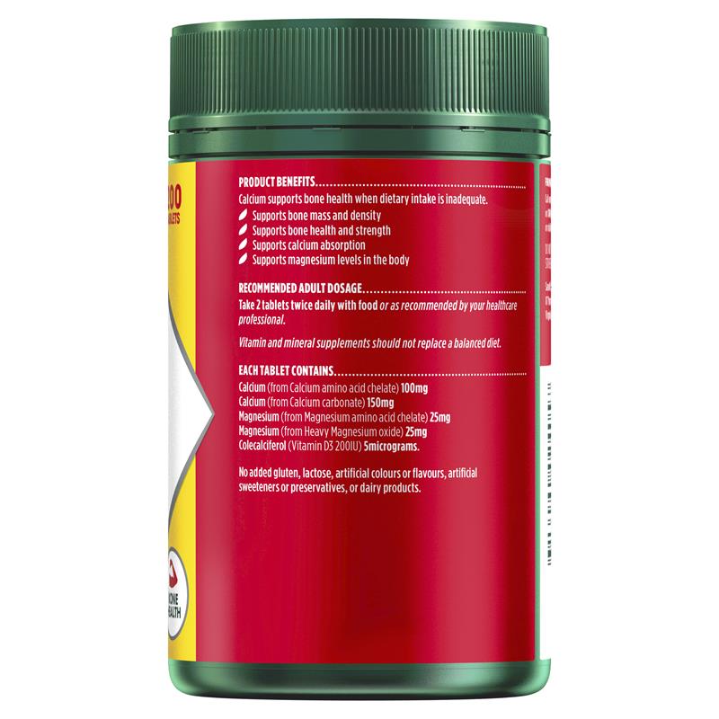 Nature's Own Calcium and Magnesium with Vitamin D3 200 Viên Dạng Viên Kích Thước Lớn Độc Quyền 
